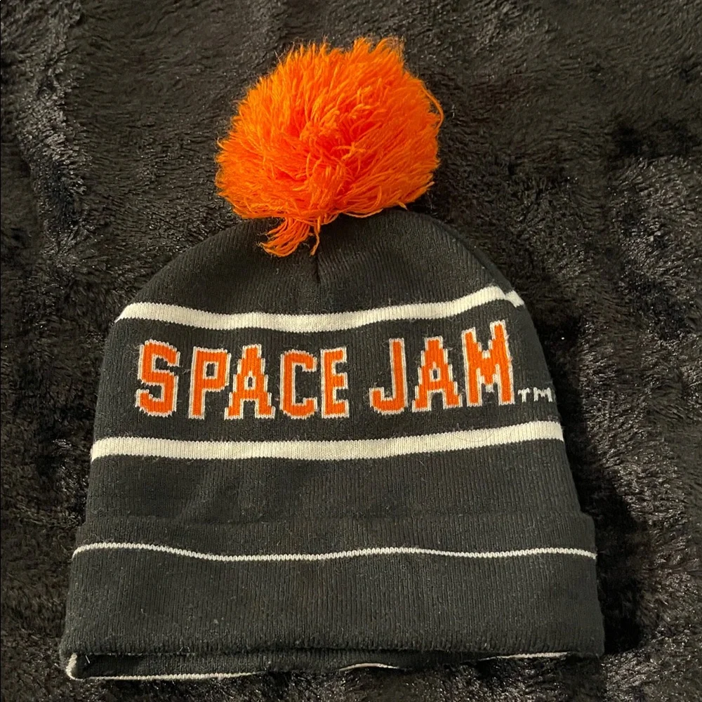 Kids Beanie with Orange Pom